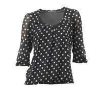 Designer-Chiffonbluse, schwarz-weiß