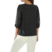 Chiffon blouse, black-white