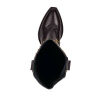 Skórzane buty z nitami, ciemnobrązowe