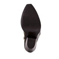 Skórzane buty z nitami, ciemnobrązowe
