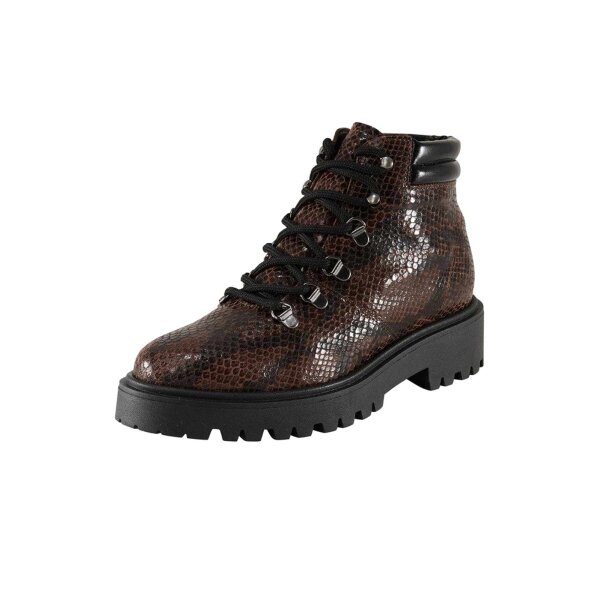 Leather booties, brown-black
