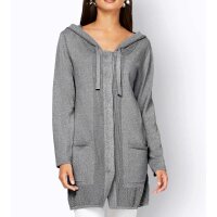 Cardigan with hood, grey-silver