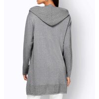 Cardigan with hood, grey-silver