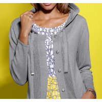 Cardigan with hood, grey-silver