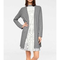 Feinstrickjacke, silbergrau