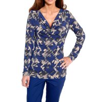 Designer-Druckshirt, royalblau-stein