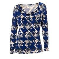Designer-Druckshirt, royalblau-stein