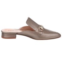 Leder-Pantolette, taupe-metallic