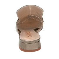 Leder-Pantolette, taupe-metallic