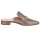 Leder-Pantolette, taupe-metallic