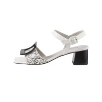 Leder-Sandalette, weiß-schwarz