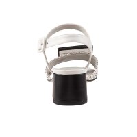 Leather sandal, white-black