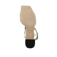 Leather sandal, white-black