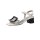 Leather sandal, white-black