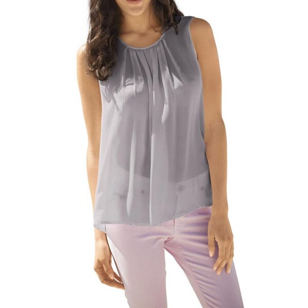 Designer-Chiffonblusentop, stein
