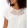 Shirt with crochet lace on the decollete, ecru