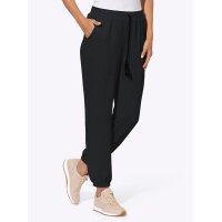 Hose in Crinkle-Qualität, schwarz