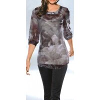 Designer-Tunikadruckbluse, mauve