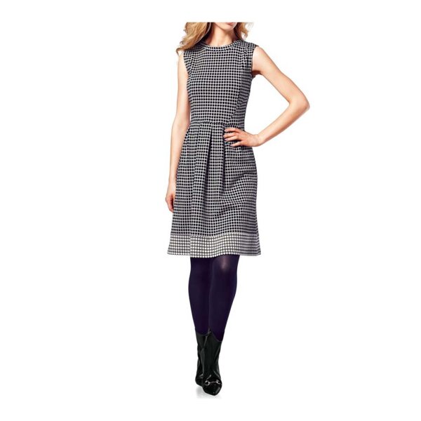 Kleid, offwhite-schwarz