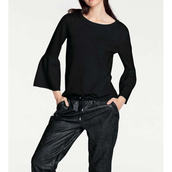 Sweater with flounces, black