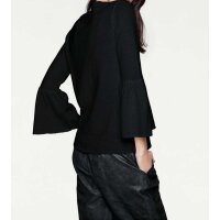 Sweater with flounces, black