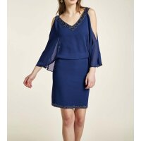 Cocktailkleid m. Perlen, marine