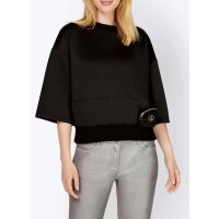 Designer-Sweatshirt m. Tasche, schwarz