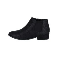 Ziegenveloursleder-Stiefelette, schwarz