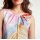 Satin print top, multicolour