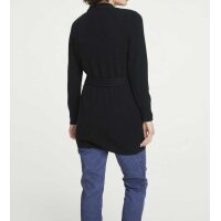 Strickjacke m. Rüschen, schwarz