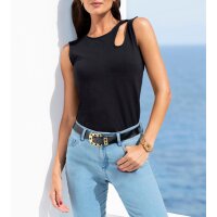 Cowhide nappa belt, black