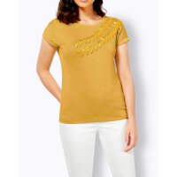 Jerseyshirt m. Spitze, ocker