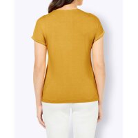 Jerseyshirt m. Spitze, ocker