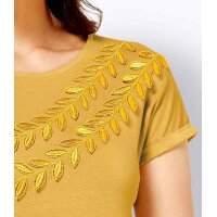 Jerseyshirt m. Spitze, ocker
