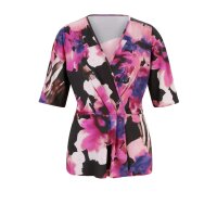 Wrap shirt, black-magenta