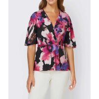 Designer-Wickelshirt, schwarz-magenta