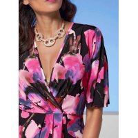 Designer-Wickelshirt, schwarz-magenta