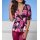 Designer-Wickelshirt, schwarz-magenta