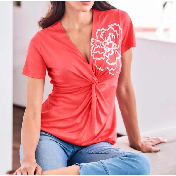 Designer-Knotenshirt m.Pailletten, hummer