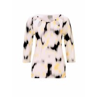 Designer-Pullover m. Cut-Outs, ecru-zitrone