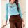 Designer-Cut-Outs-Pullover, aquamarin