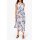 Designer-Druckkleid, ecru-blau