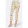 Designer-Druck-Stretchhose, ecru-zitrone