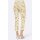 Designer-Druck-Stretchhose, ecru-zitrone