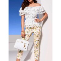 Designer-Carmen-Spitzenbluse, ecru