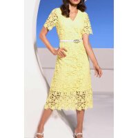 Designer-Spitzenkleid, zitrone