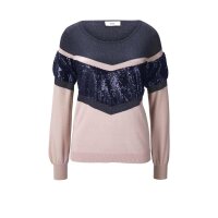 Pullover m. Pailletten, altrosa-nachtblau