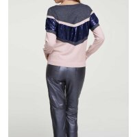 Pullover m. Pailletten, altrosa-nachtblau