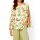 Designer-Druckbluse, ecru-zitrone