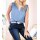 Blouse top with ruffles, dove blue